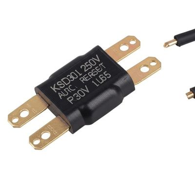 KSD301 Bimetal Thermostat Thermal Switch dengan kontak yang biasanya tertutup atau terbuka dalam plastic atau ceramic housing dan aluminium cap atau kepala tembaga