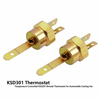 KSD301 Bimetal Thermostat dengan 100000 Siklus biasanya tertutup atau terbuka untuk kipas pendingin mobil